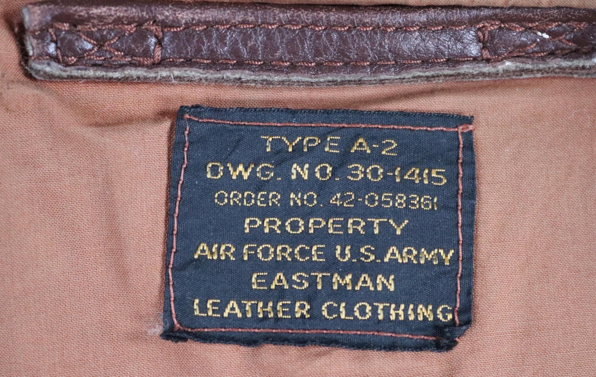 Vintage Eastman Leather A2 flight jacket - WW2 USAAF - 42" chest