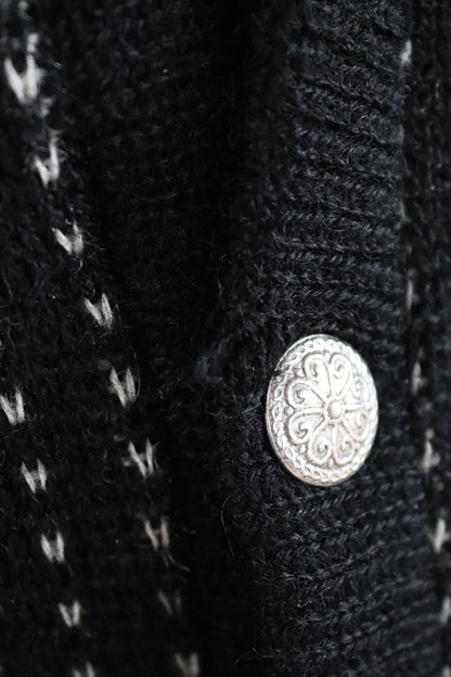 Vintage 1970s Norwegian knitted wool cardigan - Scandi sweater - 46" chest