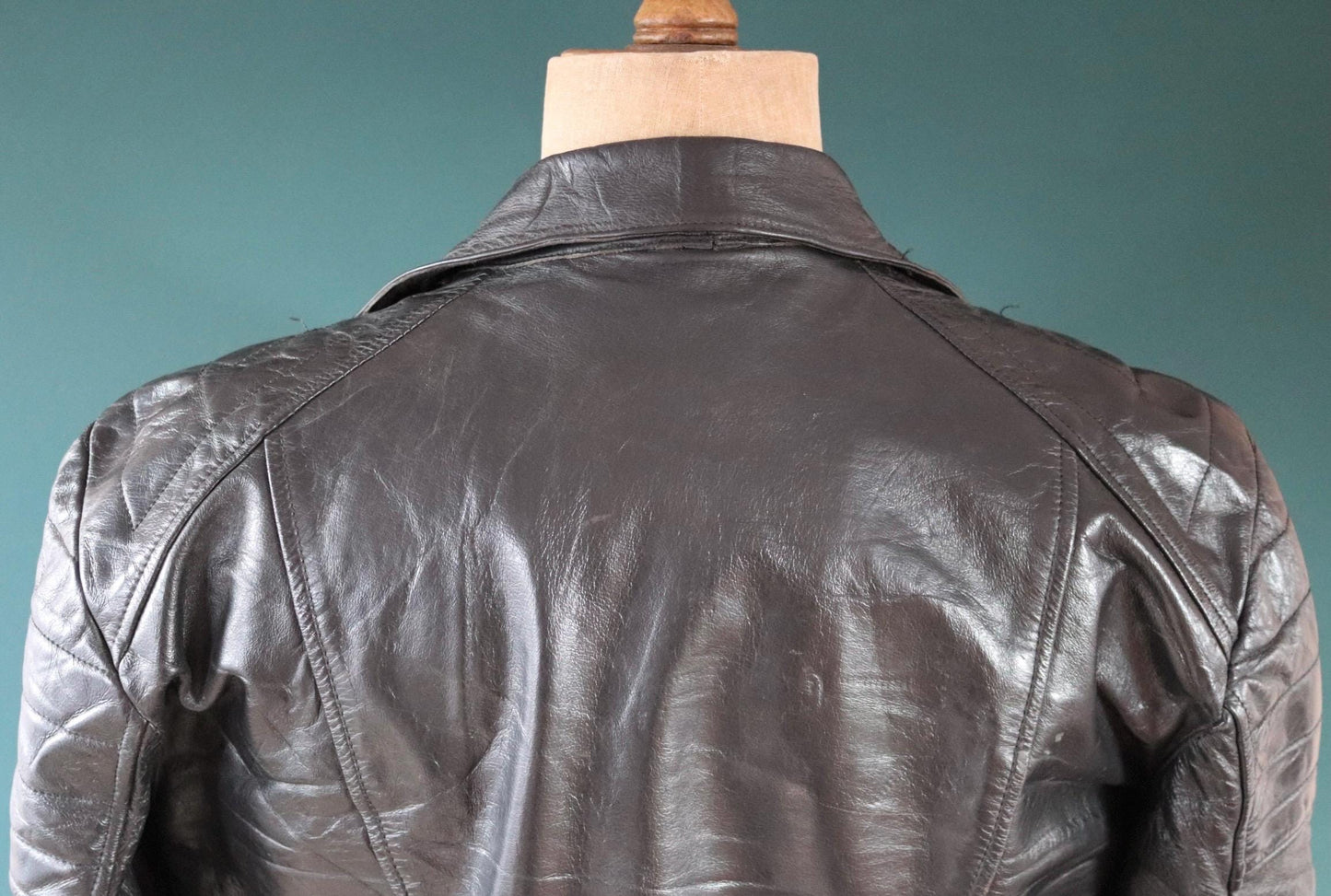 Vintage 1980s black leather biker jacket - 40” chest