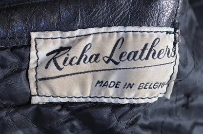 Vintage 1980s black leather biker jacket - 40” chest