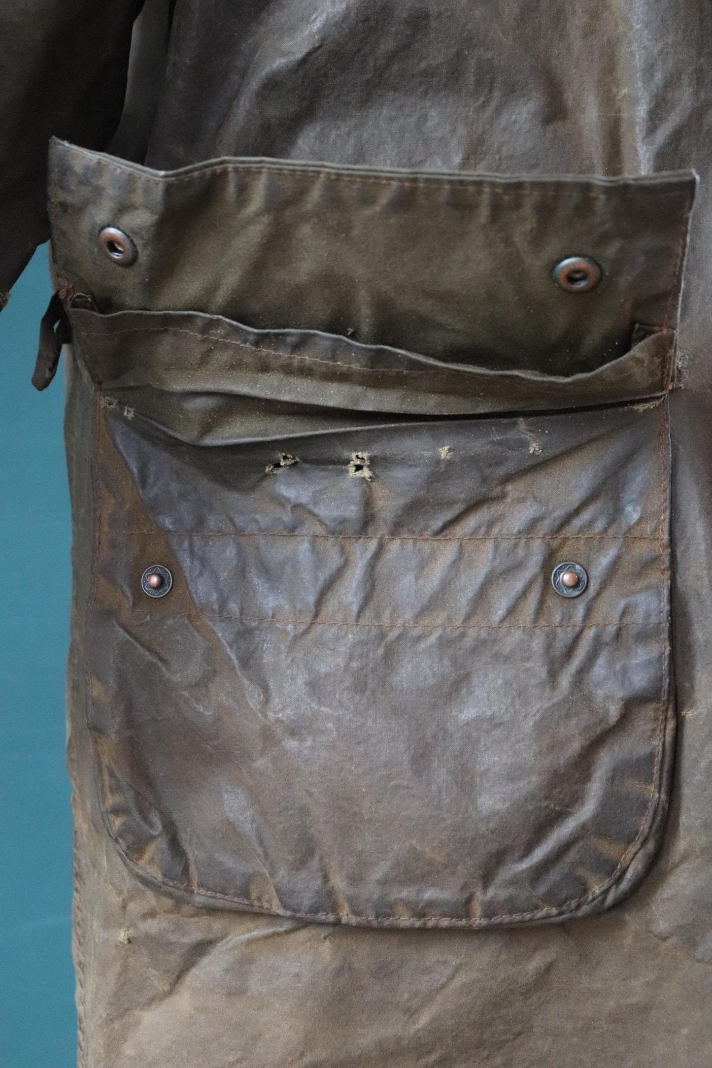 Vintage 1970s Barbour Solway waxed jacket - single crest - 49” chest