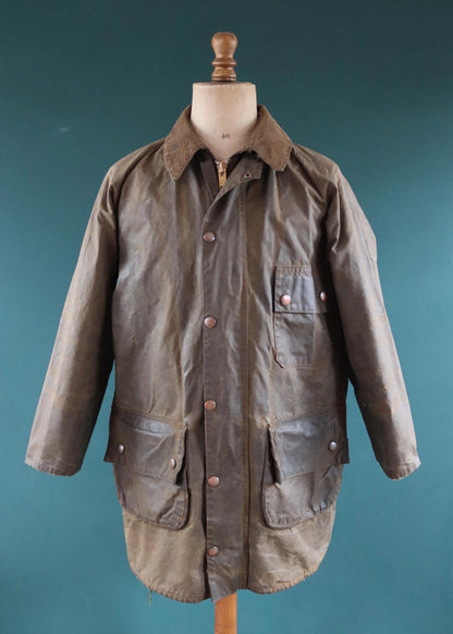 Vintage 1970s Barbour Solway waxed jacket - single crest - 49” chest
