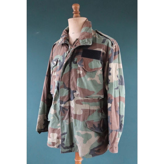 Vintage 1980s US army camouflage M-65 field jacket - 48" chest