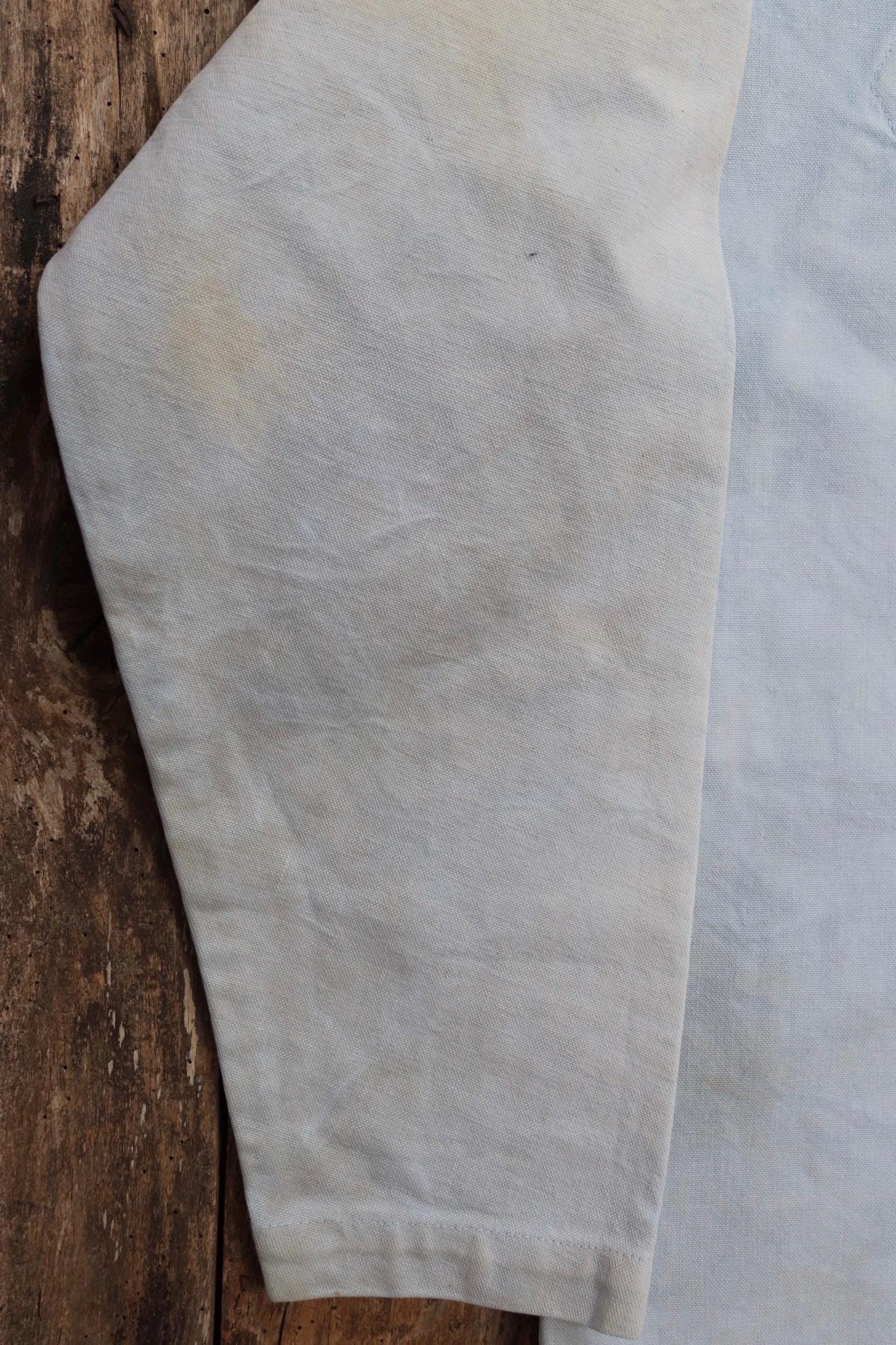 Vintage WW1 era Royal Navy linen duck jumper - antique sailors workwear shirt - 39” chest