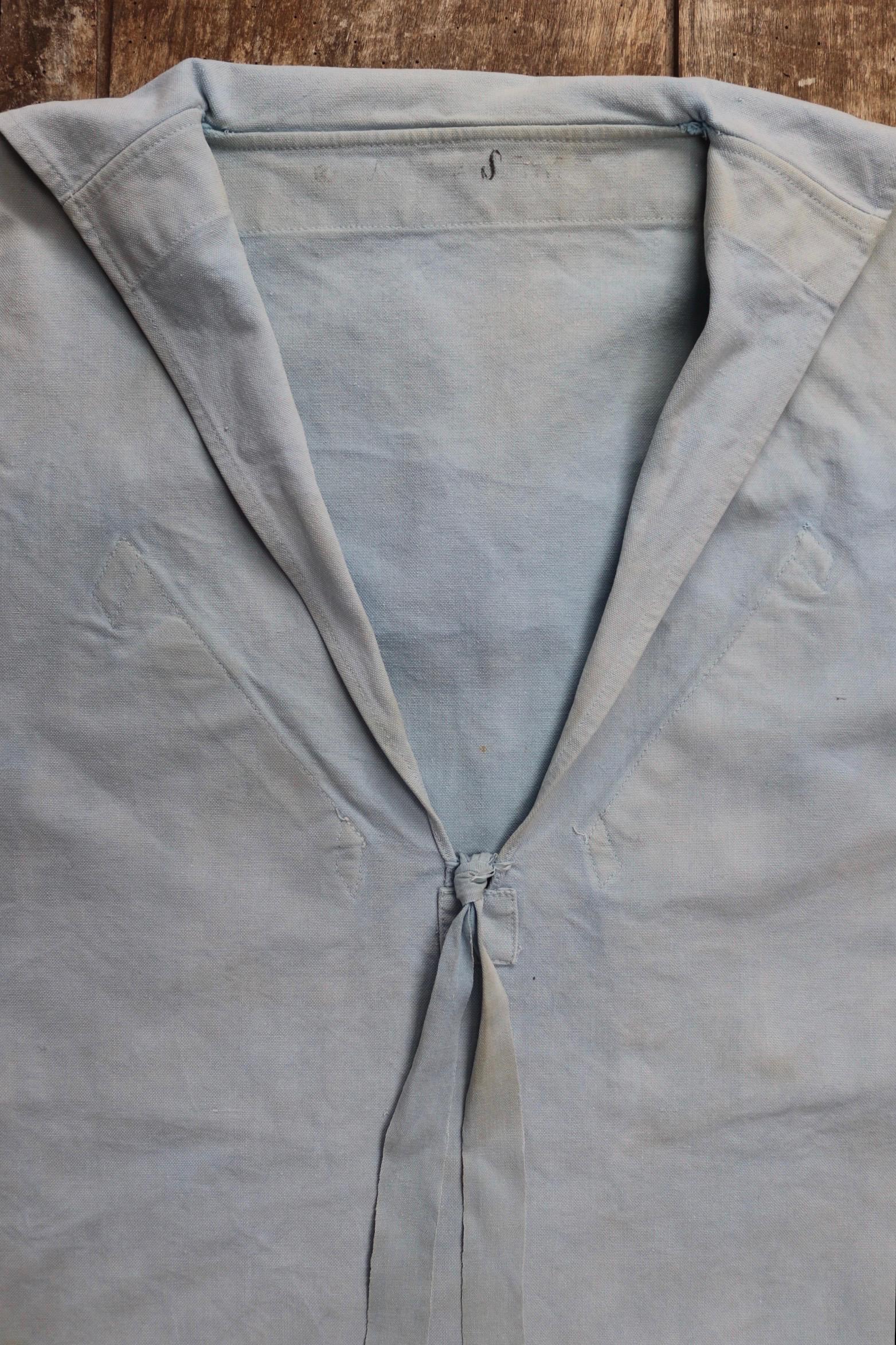 Vintage WW1 era Royal Navy linen duck jumper - antique sailors workwear shirt - 39” chest