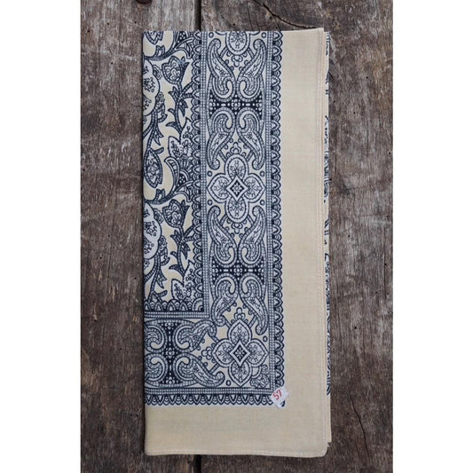 Vintage yellow paisley bandana - pocket square - Western workwear neckerchief