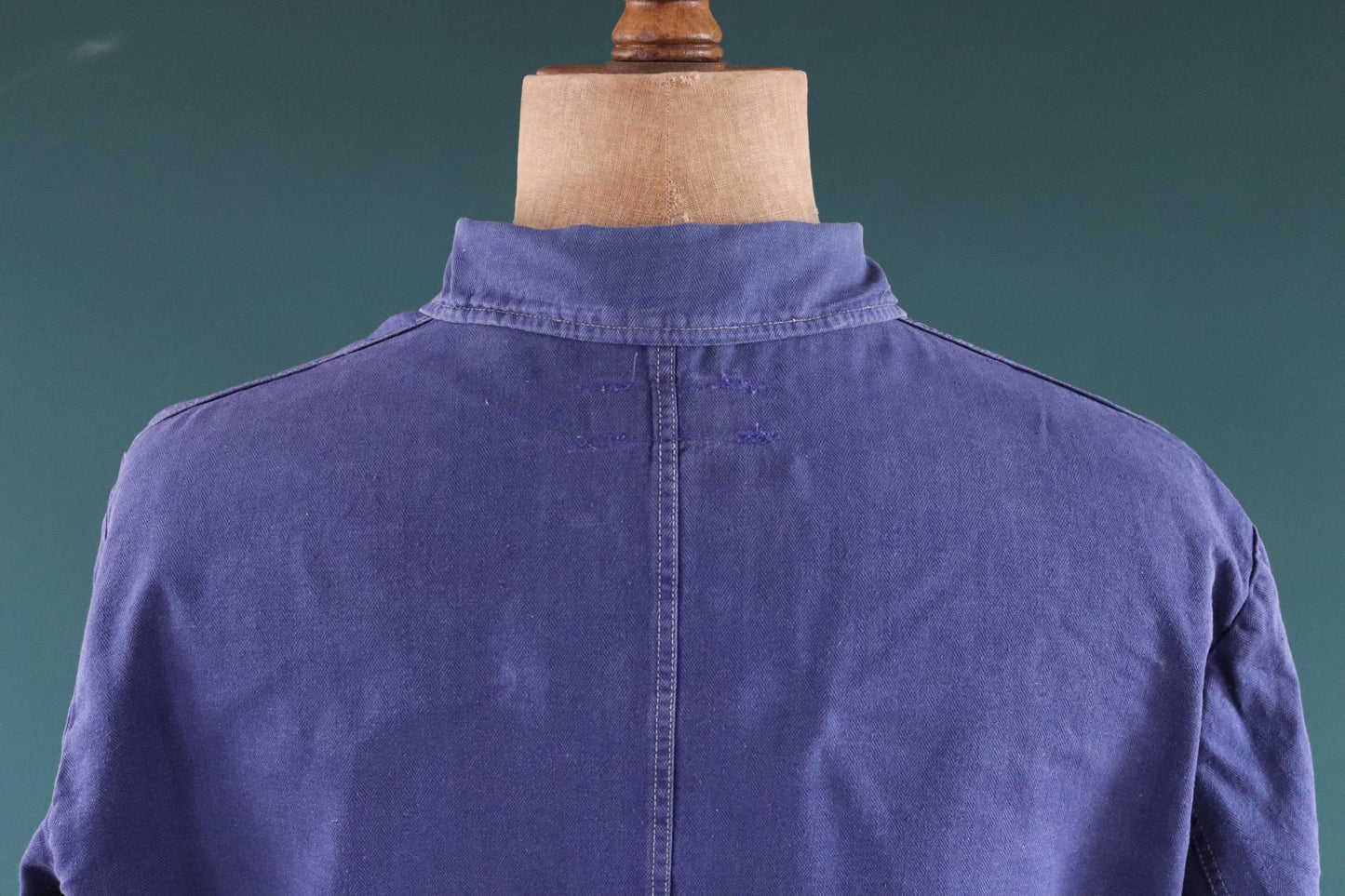 Vintage French blue workwear jacket - cotton twill - 50” chest - bleu de travail