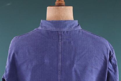 Vintage French blue workwear jacket - cotton twill - 50” chest - bleu de travail