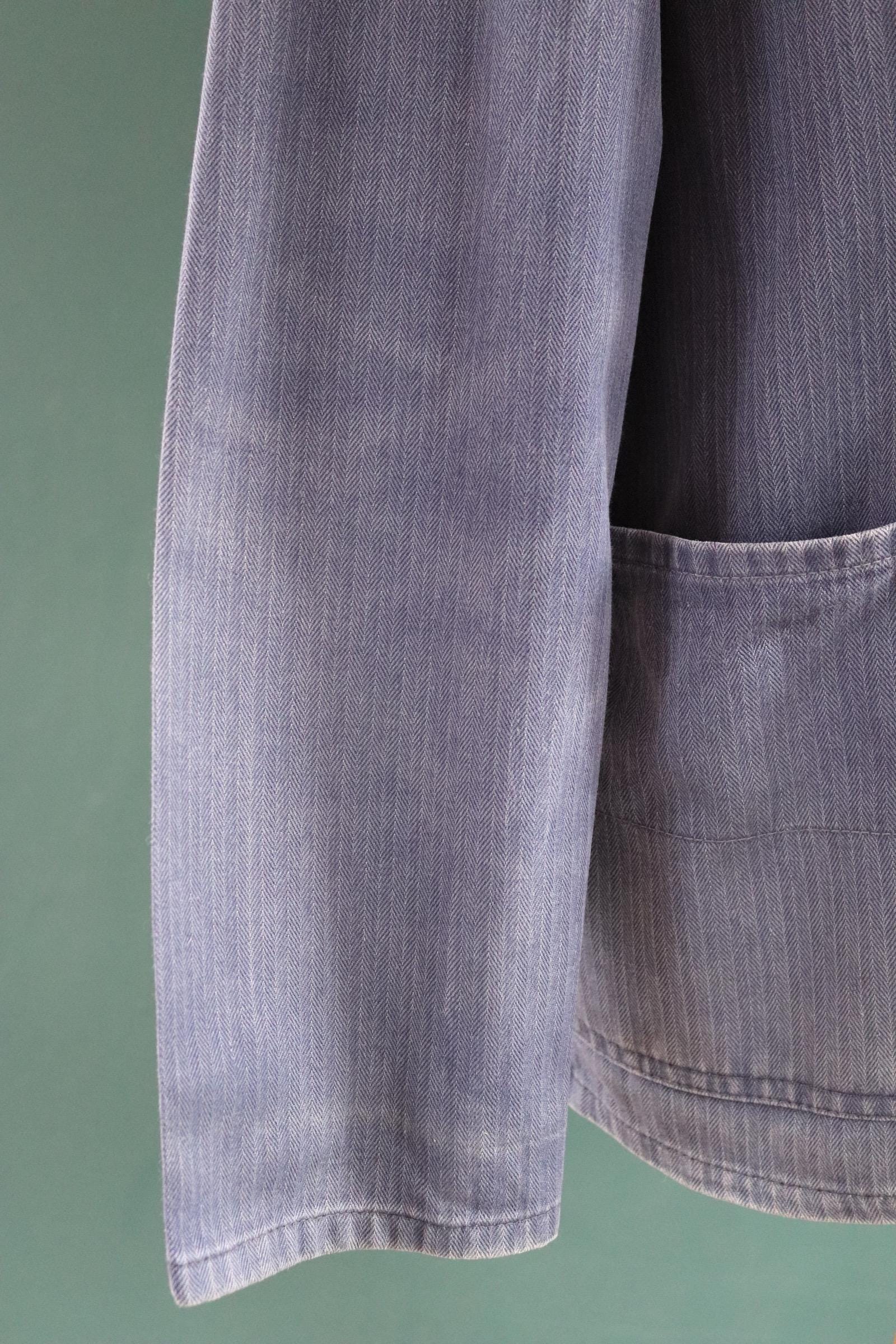 Vintage French blue workwear jacket - cotton twill - 48” chest - bleu de travail