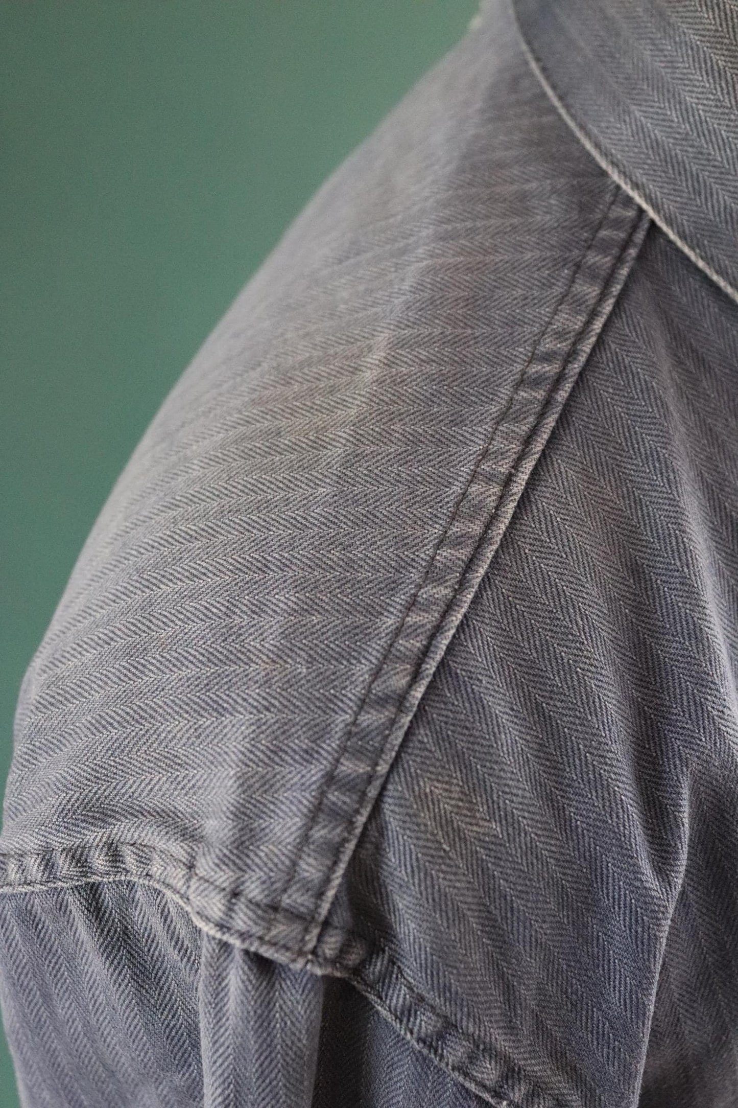 Vintage French blue workwear jacket - cotton twill - 48” chest - bleu de travail