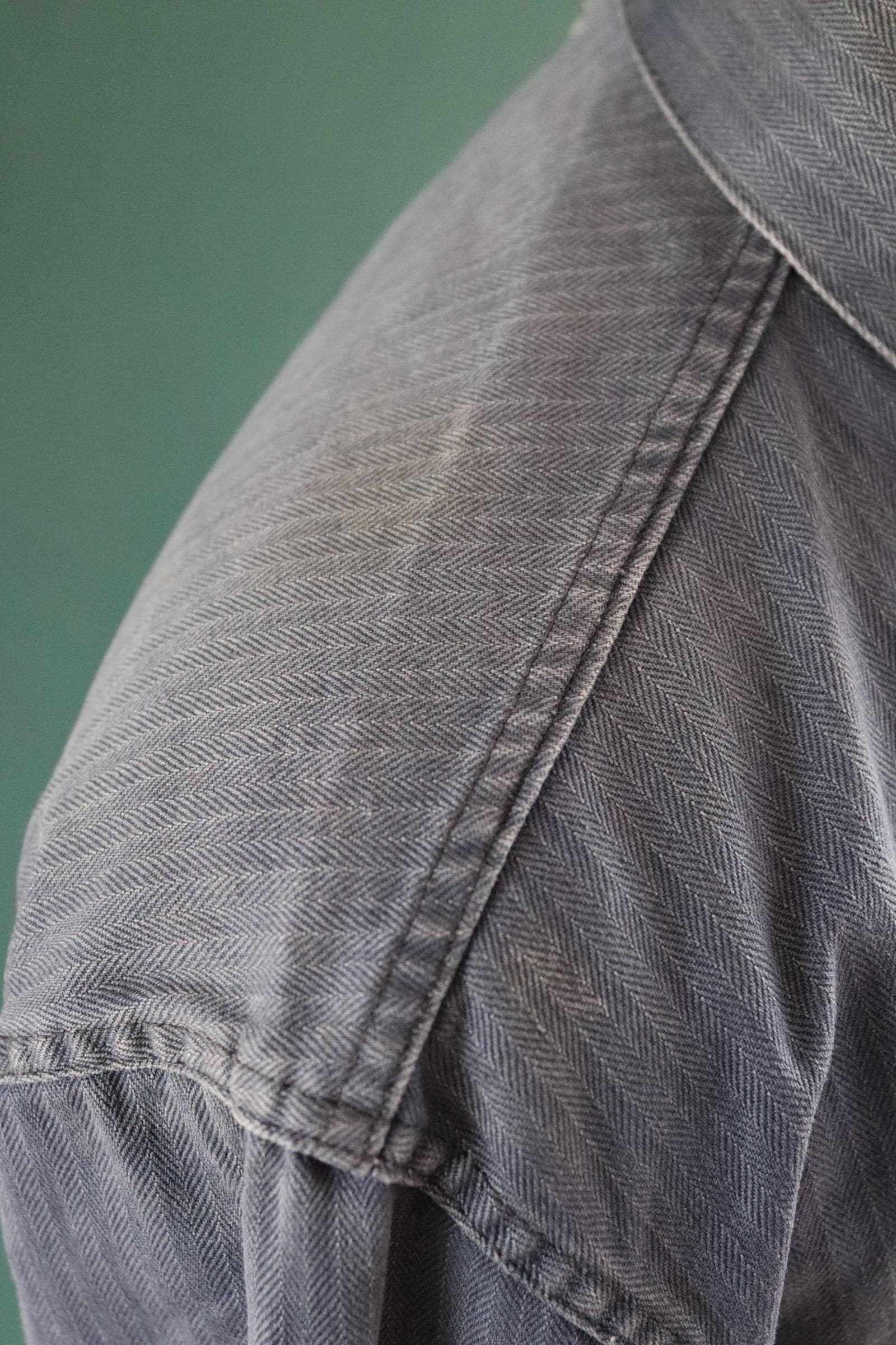 Vintage French blue workwear jacket - cotton twill - 48” chest - bleu de travail