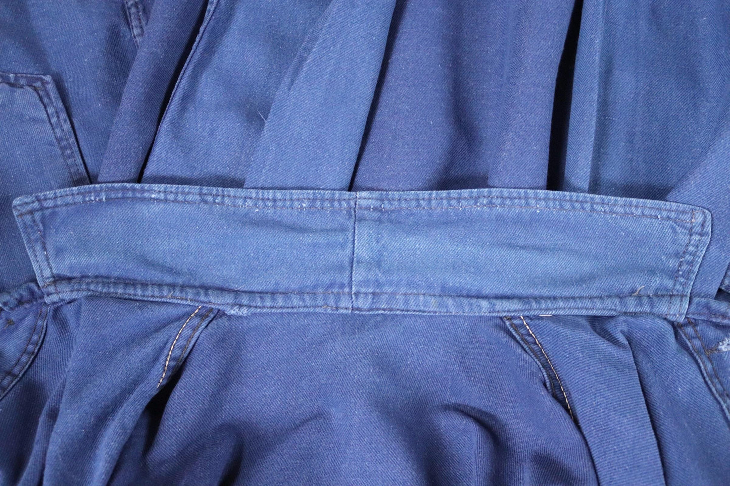 Vintage French blue workwear jacket - cotton twill - 43” chest - bleu de travail