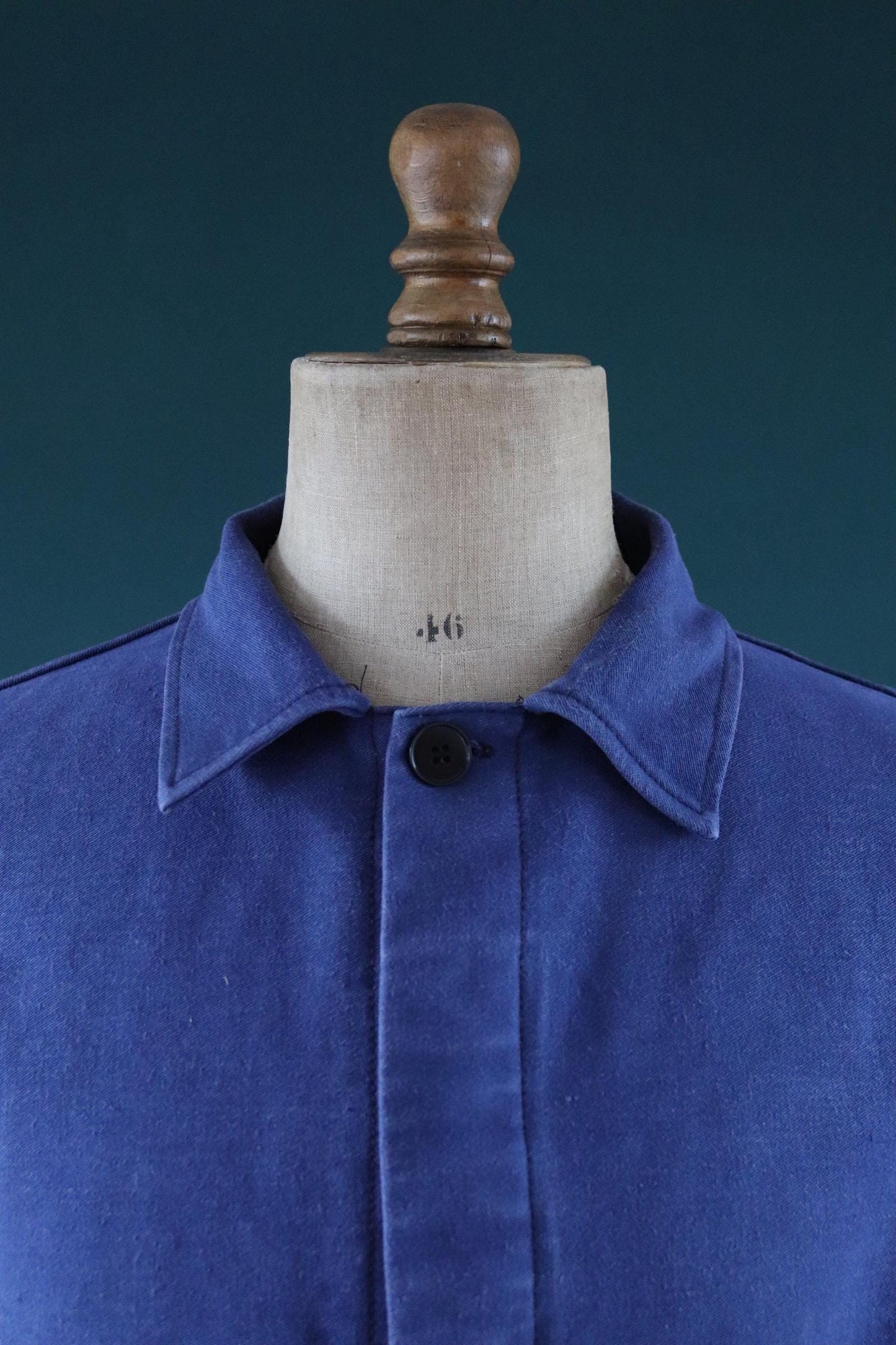 Vintage blue moleskin workwear jacket - chore coat - 49" chest