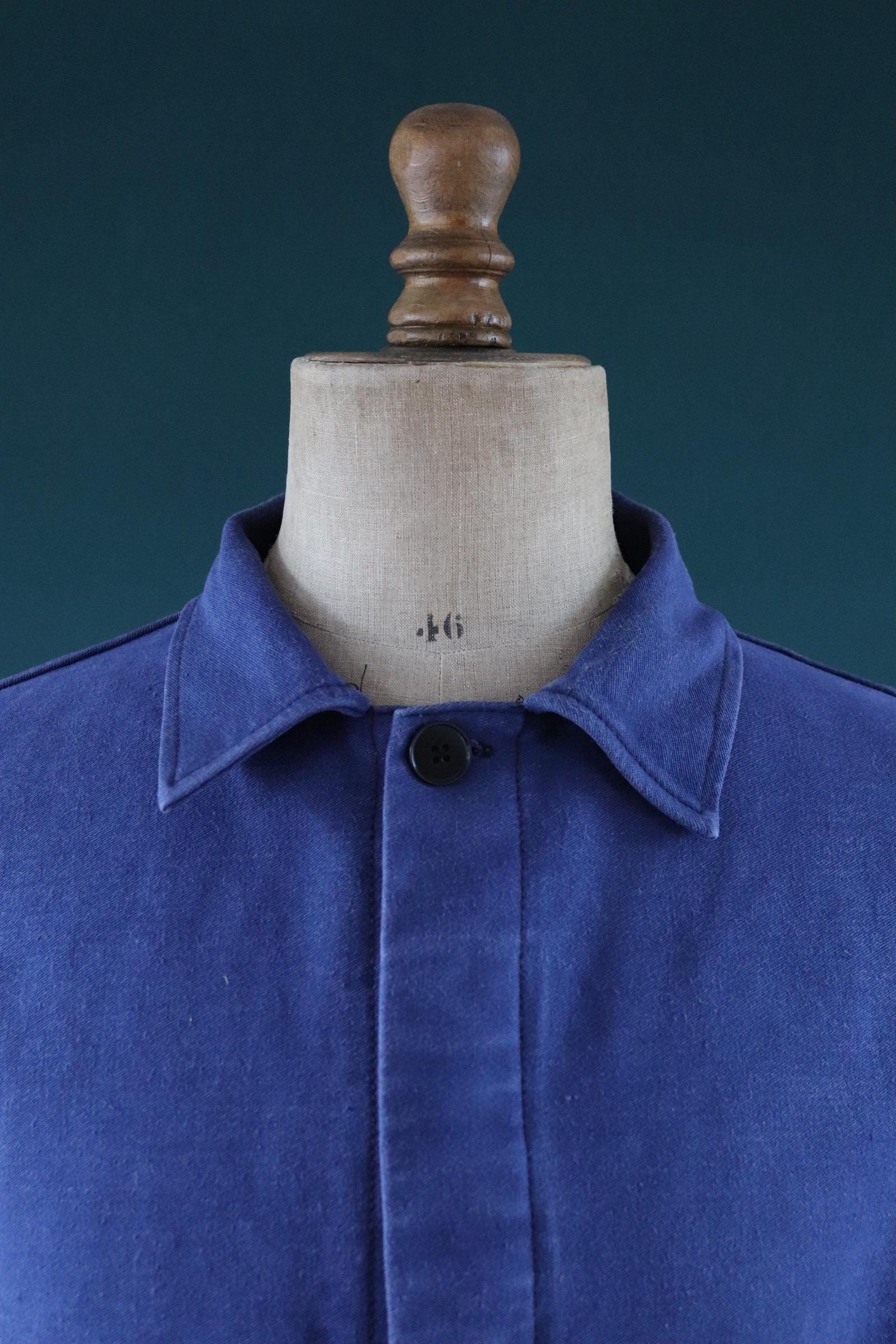 Vintage blue moleskin workwear jacket - chore coat - 49" chest