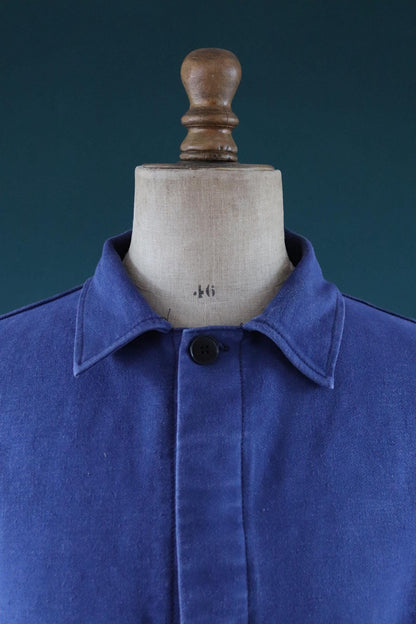 Vintage blue moleskin workwear jacket - chore coat - 49" chest