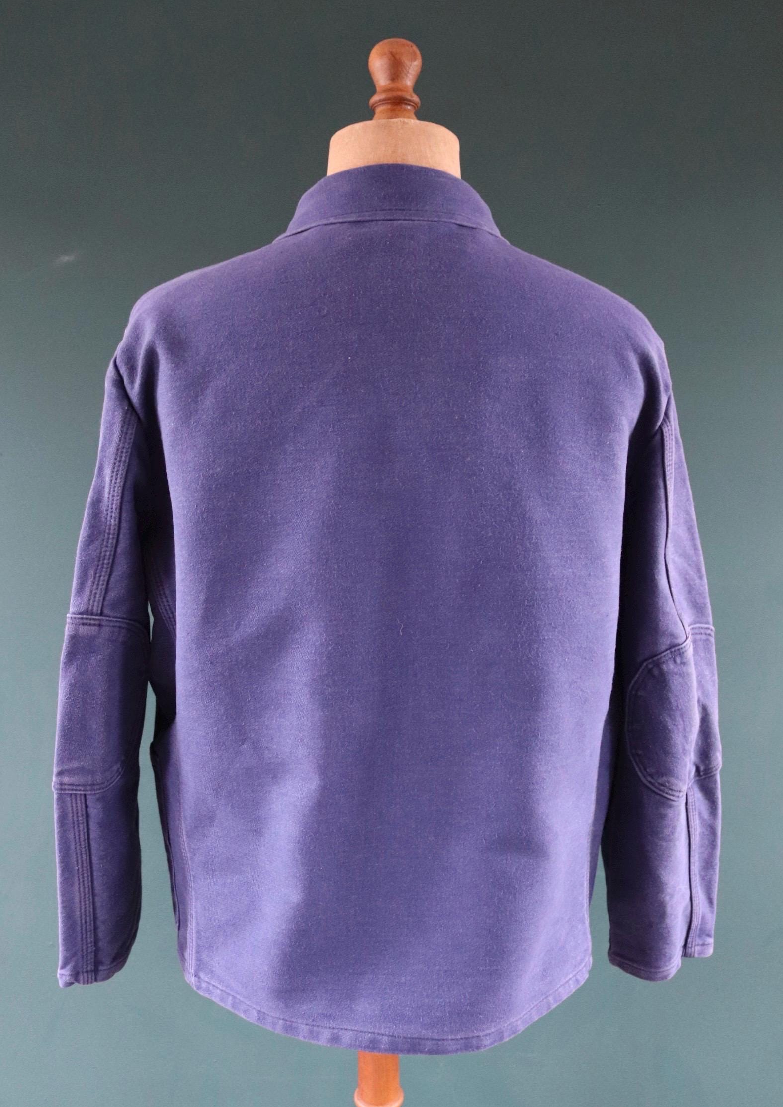 Vintage blue moleskin workwear jacket - chore coat - 49" chest