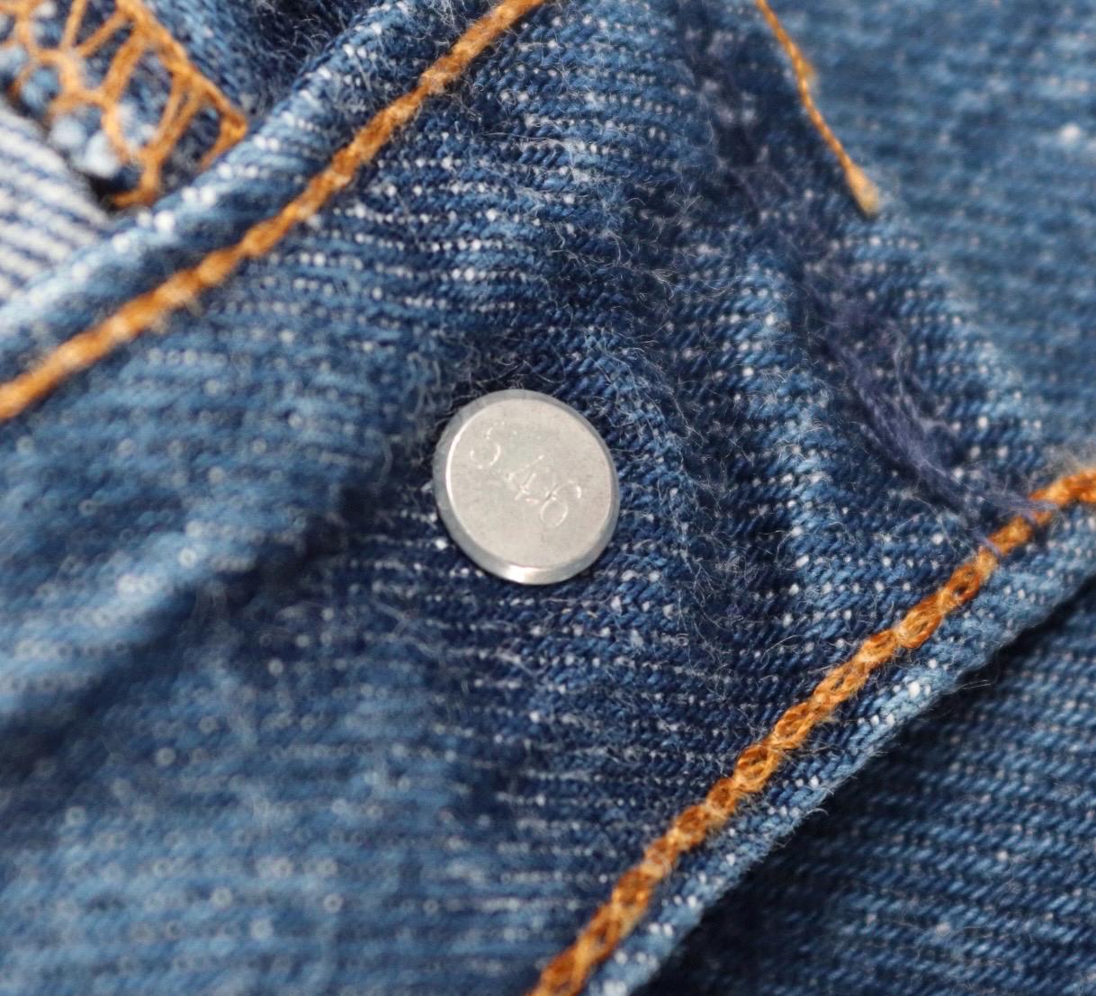 Vintage 1980s Levis 501 denim jeans - made in USA - small e red tab - 33” x 34”