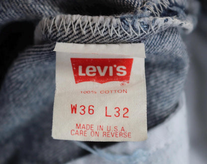 Vintage 1980s Levis 501 denim jeans - made in USA - small e red tab - 35” x 30”