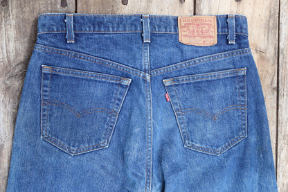 Vintage 1980s Levis 505 denim jeans - made in USA - small e red tab - 34” x 30”