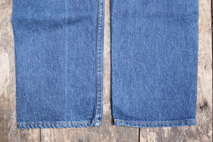 Vintage 1990s Levis 501 denim jeans - made in USA - small e red tab - 33” x 32”