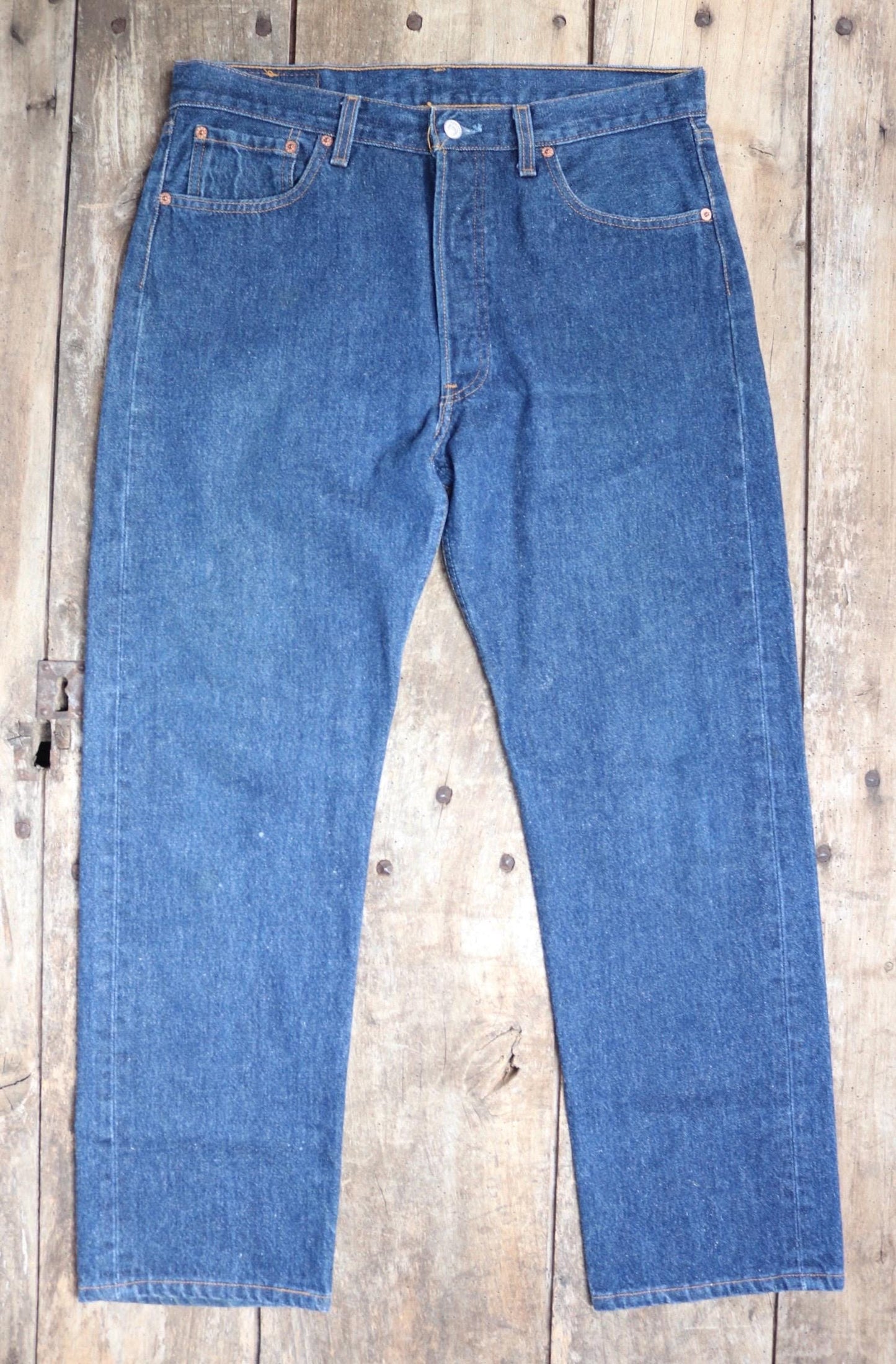Vintage 1990s Levis 501xx denim jeans - made in USA - small e red tab - 34” x 29”
