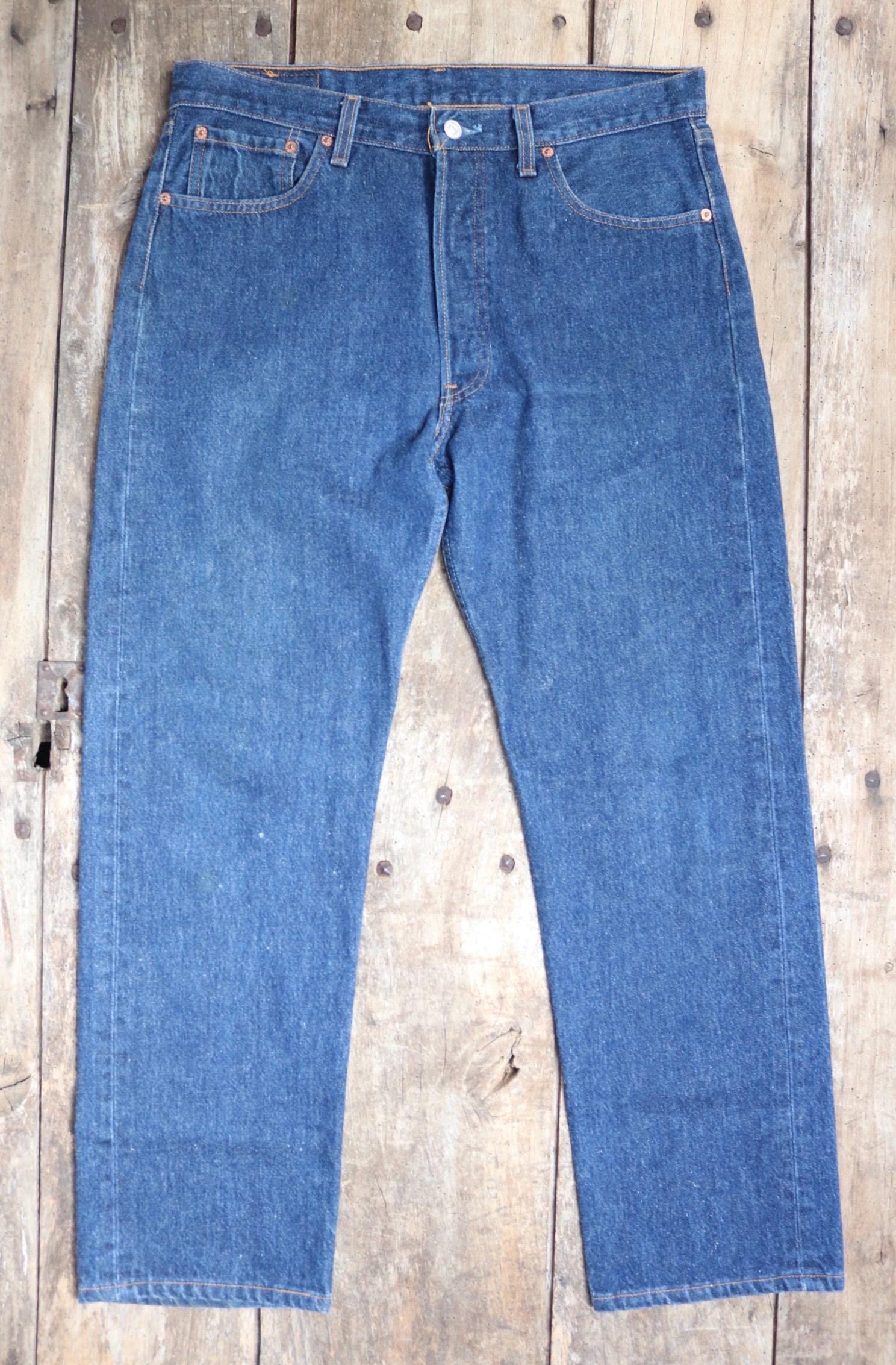 Vintage 1990s Levis 501xx denim jeans - made in USA - small e red tab - 34” x 29”