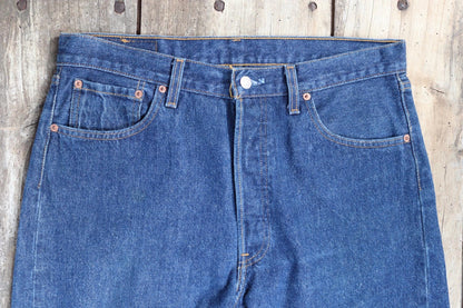 Vintage 1990s Levis 501xx denim jeans - made in USA - small e red tab - 34” x 29”