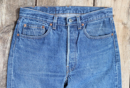 Vintage 1990s Levis 501xx denim jeans - made in USA - small e red tab - 34” x 29”