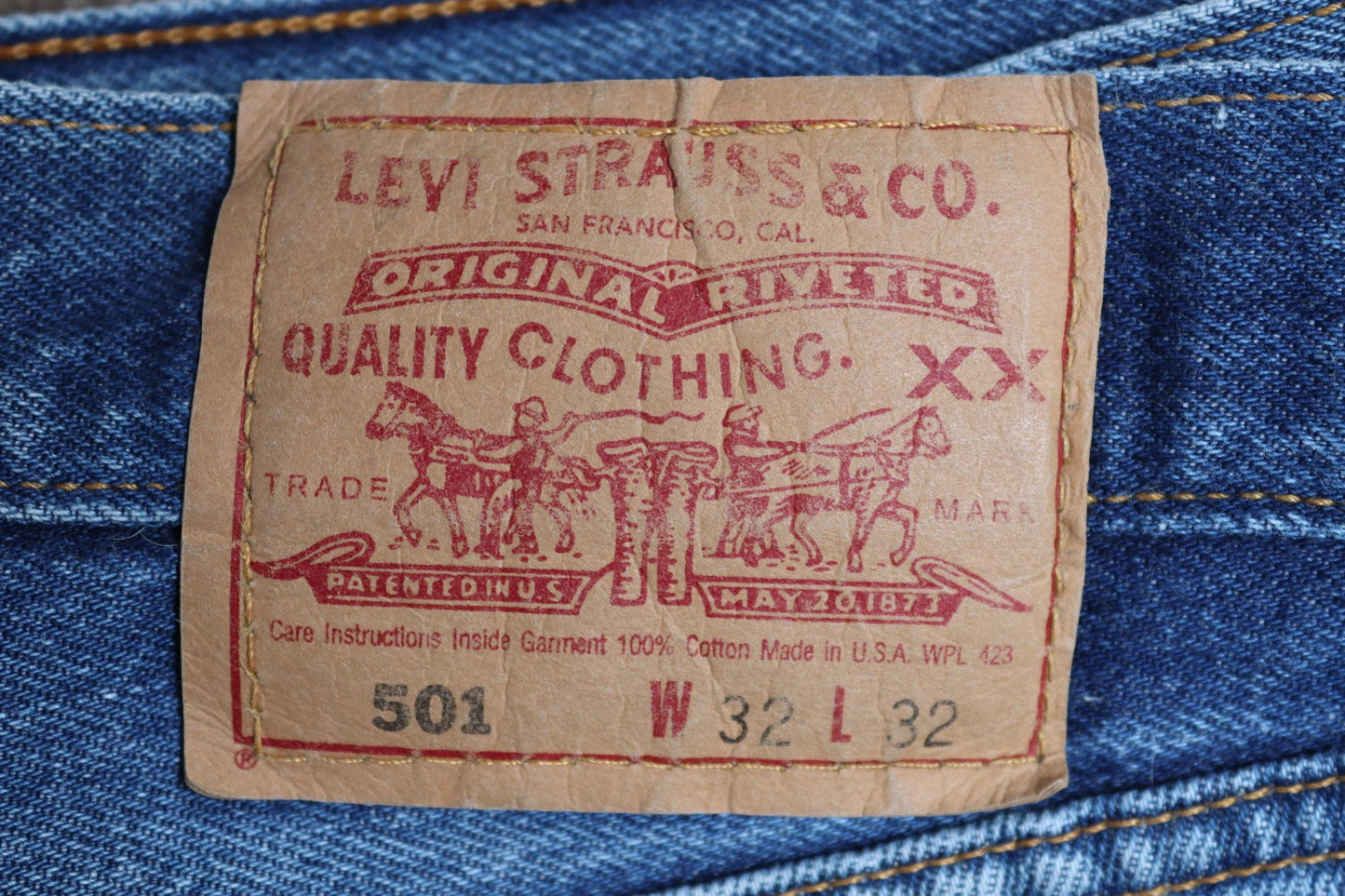 Vintage 1990s Levis 501 denim jeans - made in USA - small e red tab - 31” x 31”