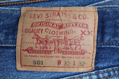 Vintage 1990s Levis 501 denim jeans - made in USA - small e red tab - 31” x 31”