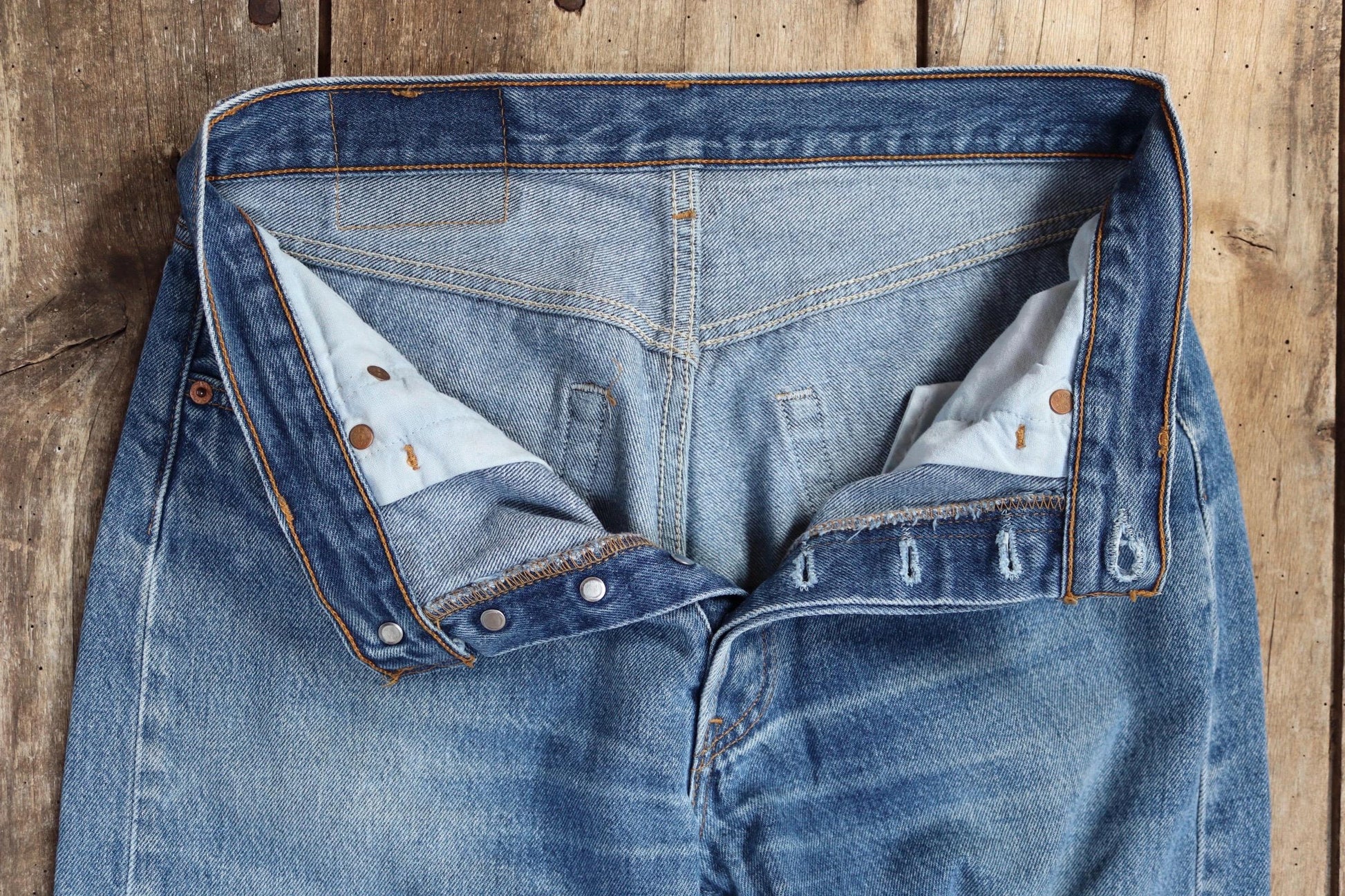 Vintage 1990s Levis 501 denim jeans - made in USA - small e red tab - 31” x 31”