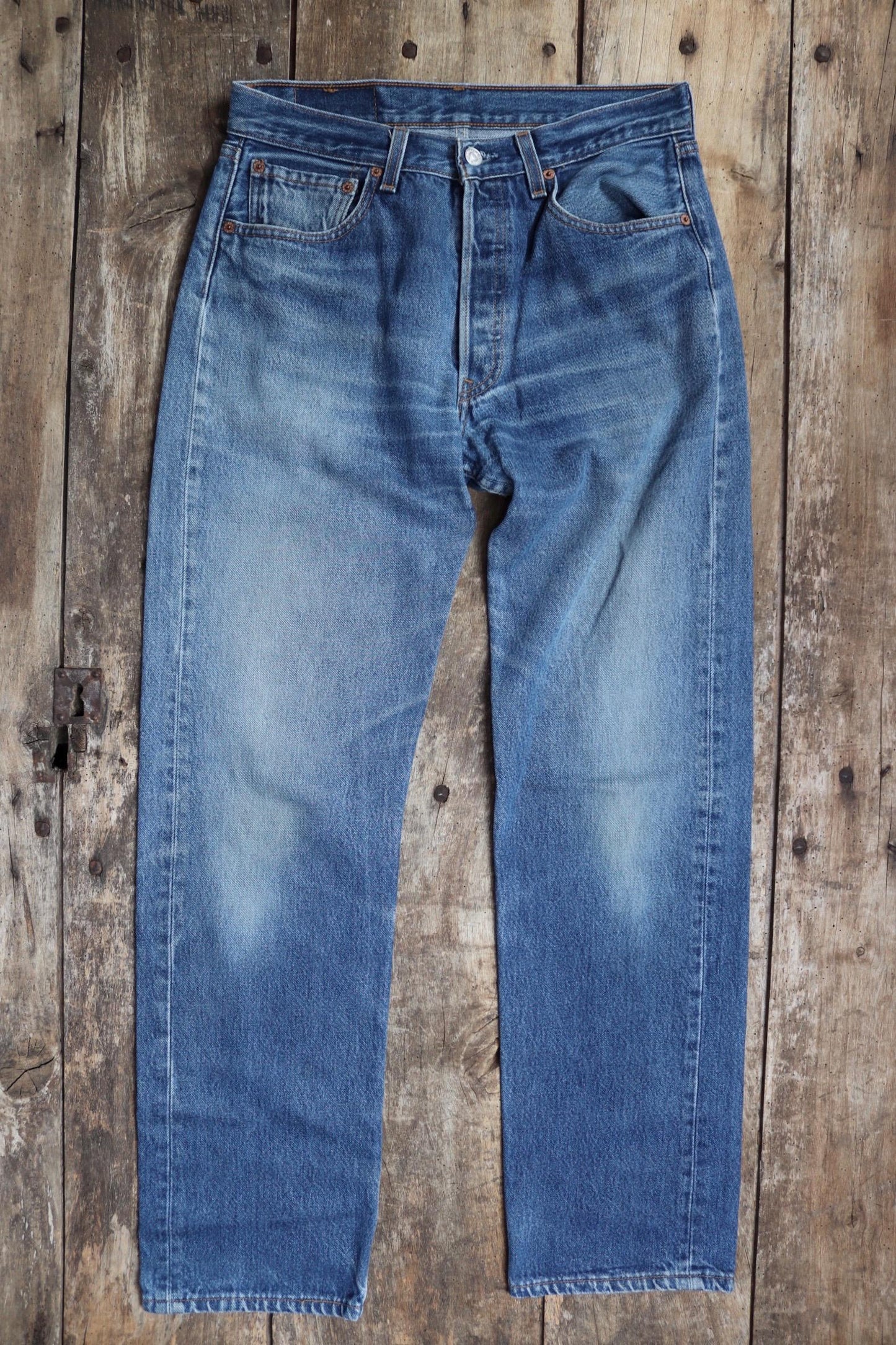 Vintage 1990s Levis 501 denim jeans - made in USA - small e red tab - 31” x 31”