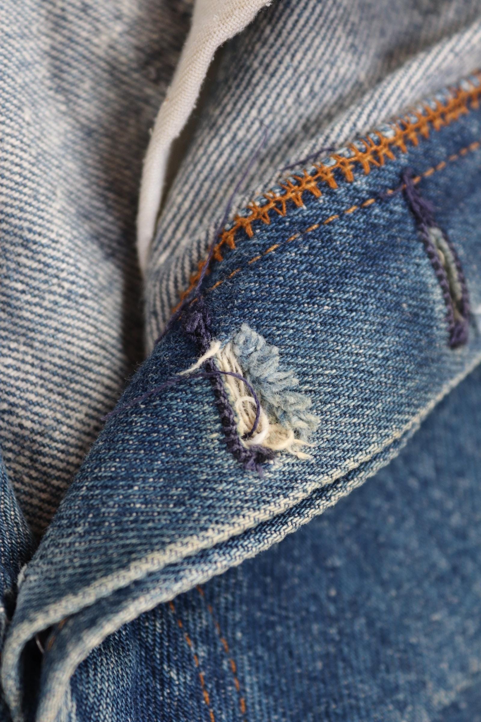 Vintage 1980s Levis 501 denim jeans - made in USA - small e red tab - Valencia St - 30” x 31”