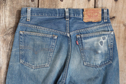 Vintage 1980s Levis 501 denim jeans - made in USA - small e red tab - Valencia St - 30” x 31”