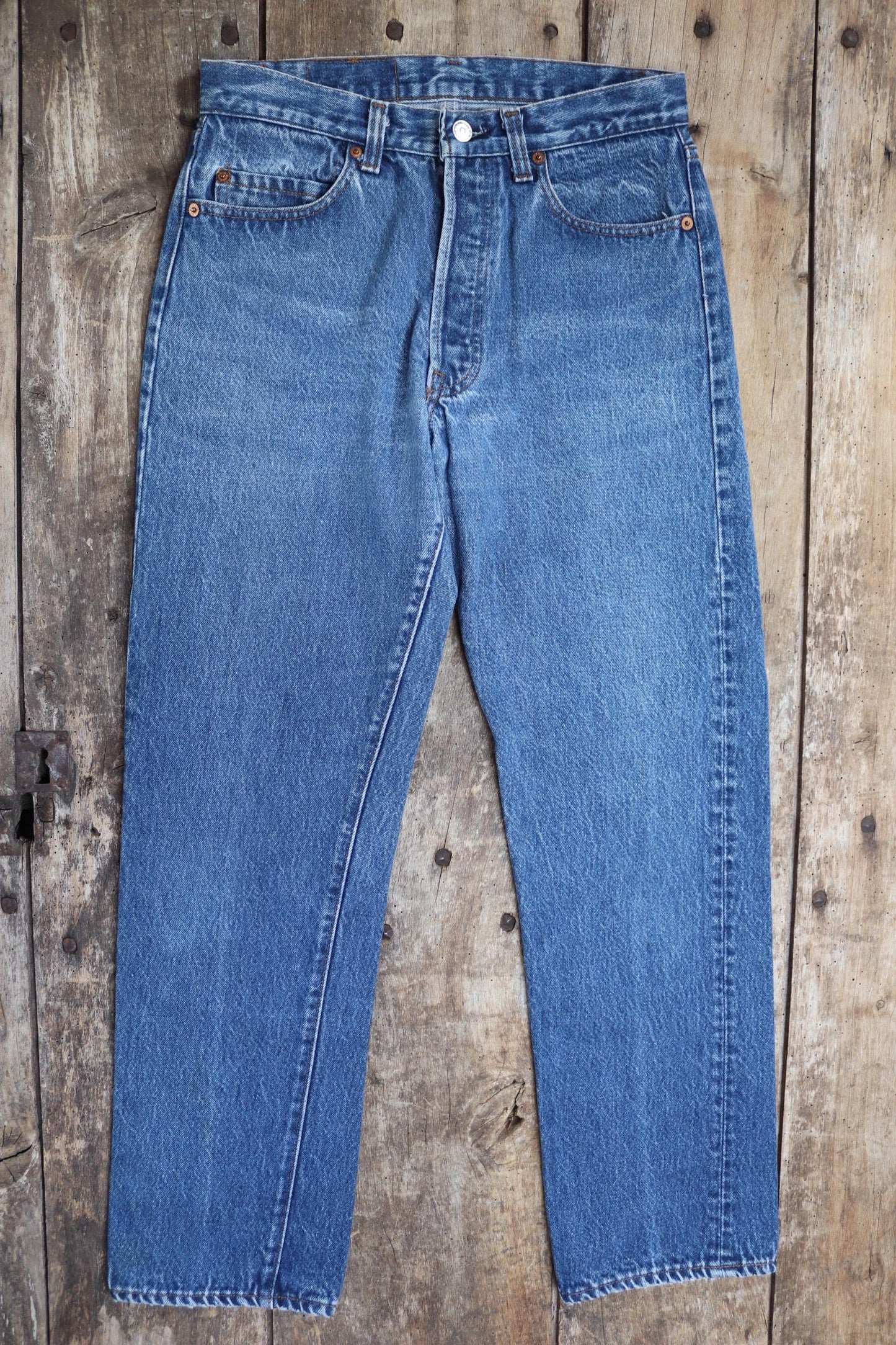 Vintage 1990s Levis 501 denim jeans - made in USA - small e red tab - 29” x 29”