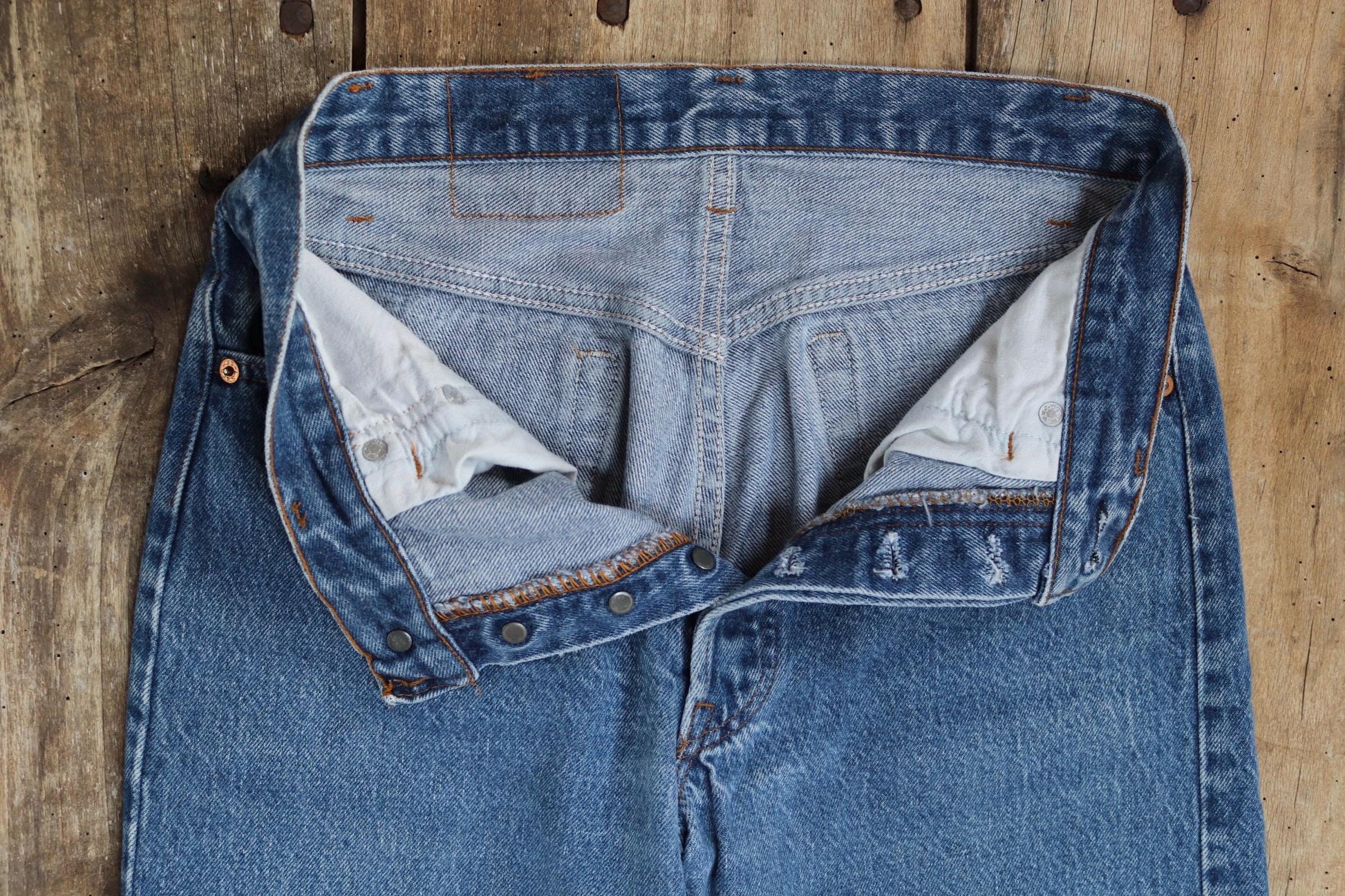 Vintage 1990s Levis 501 denim jeans - made in USA - small e red tab - 29” x 29”