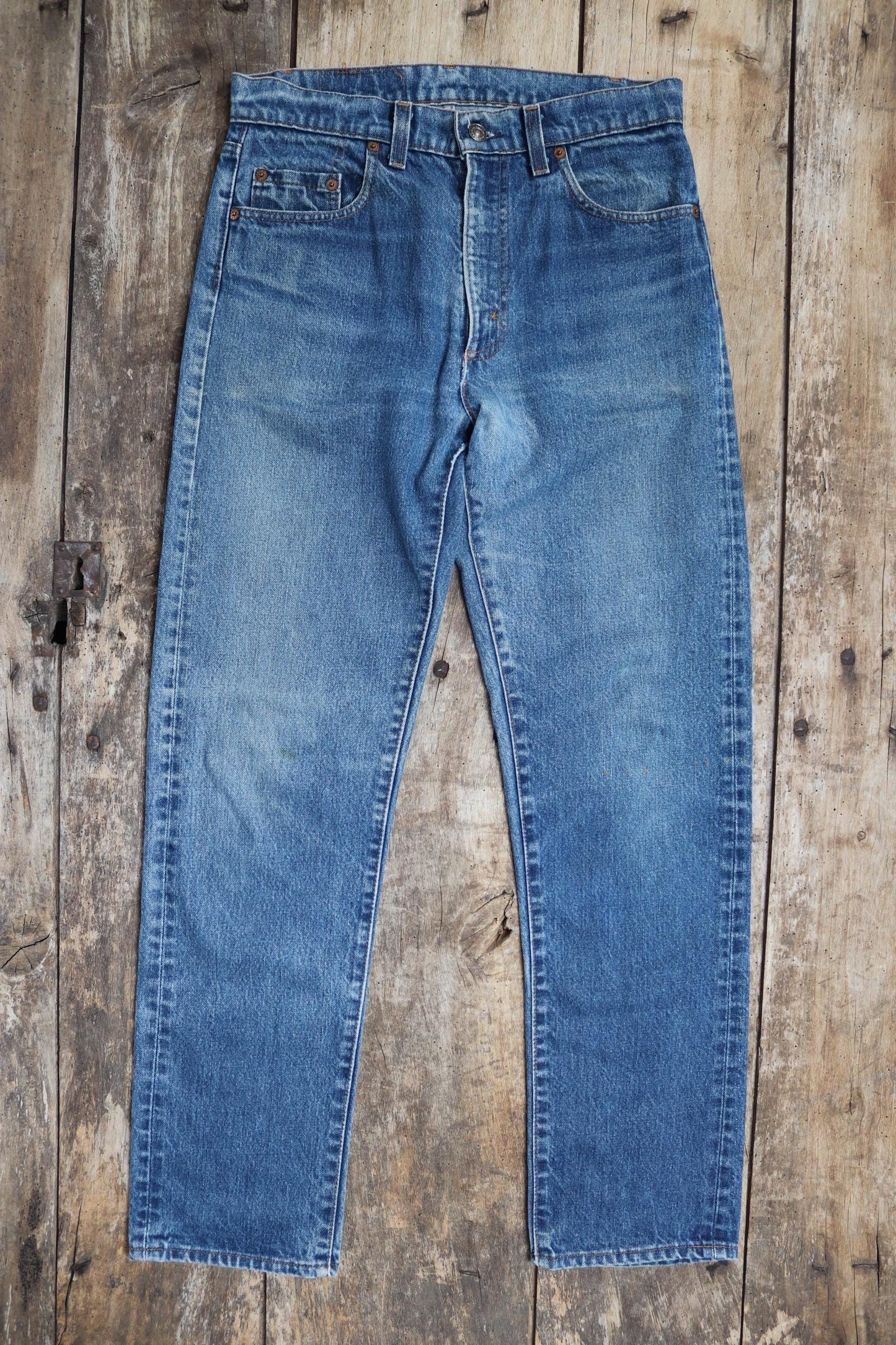 Vintage 1990s Levis 505 denim jeans - made in USA - small e red tab - 30” x 31”