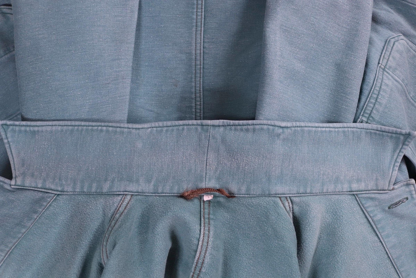 Vintage 1970s teal green moleskin workwear jacket - chore coat - 46" chest