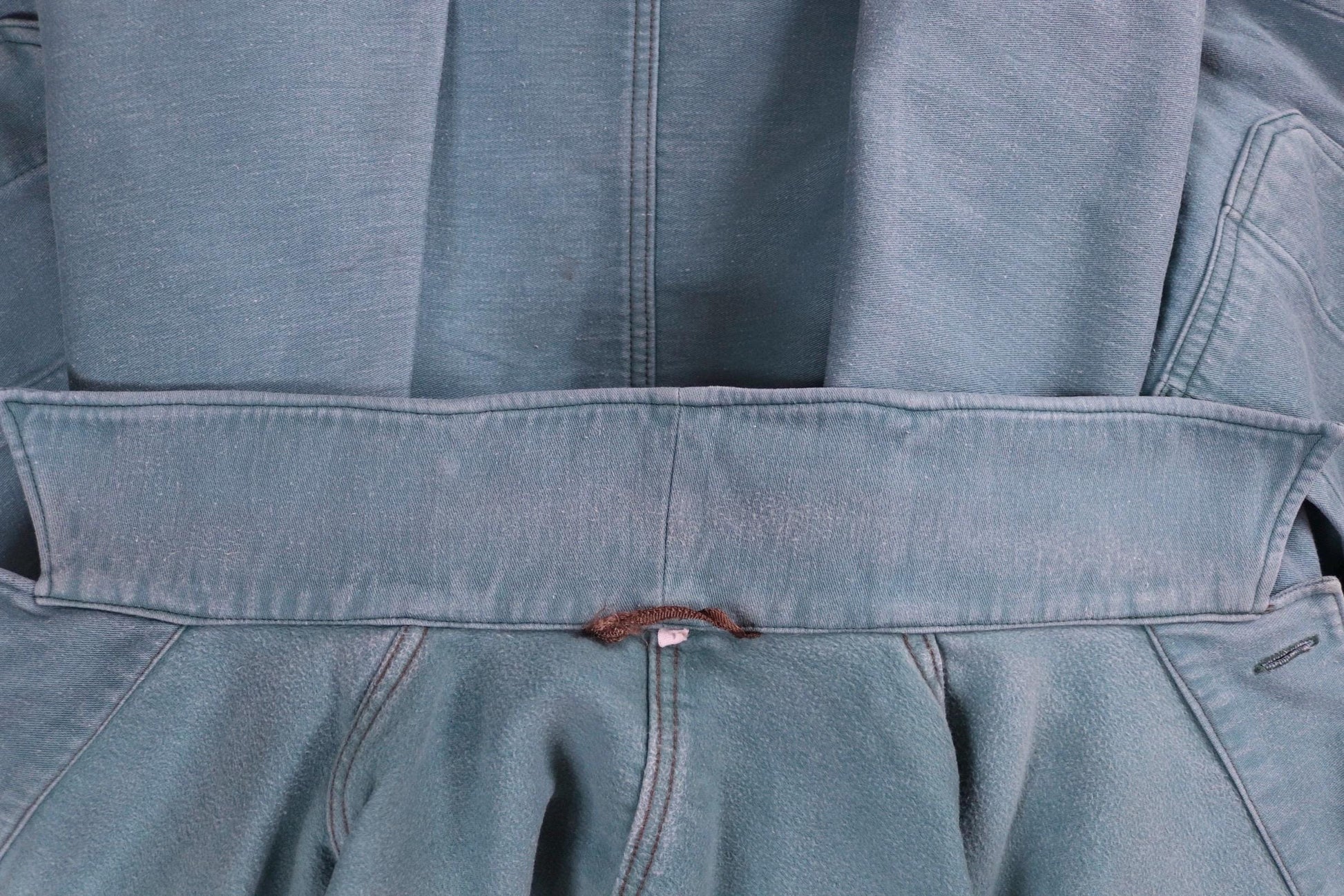 Vintage 1970s teal green moleskin workwear jacket - chore coat - 46" chest