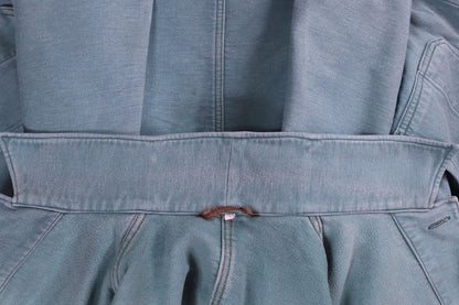 Vintage 1970s teal green moleskin workwear jacket - chore coat - 46" chest