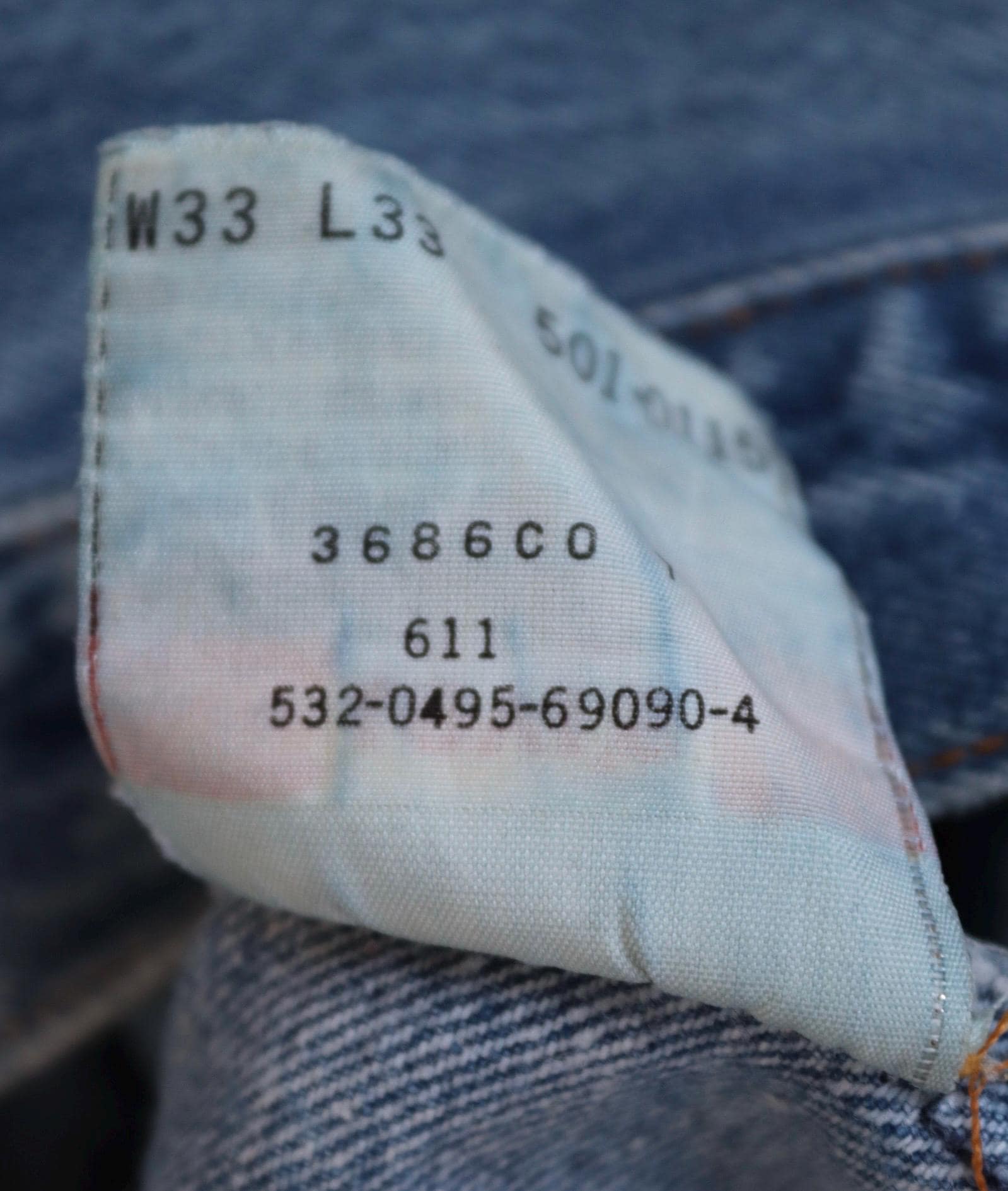 Vintage 1990s Levis 501 denim jeans - made in USA - small e red tab - 32” x 33”