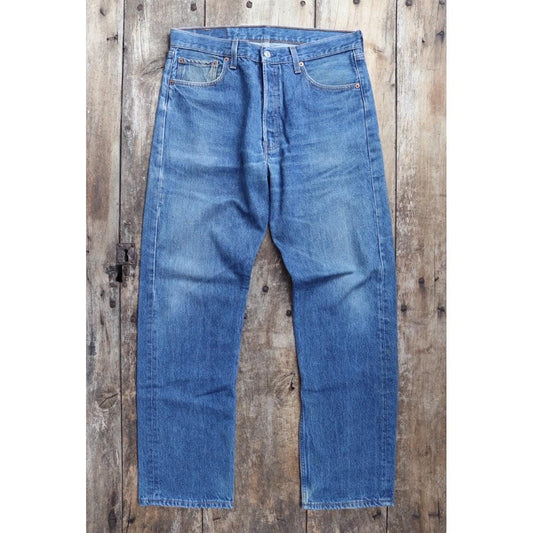 Vintage 1990s Levis 501 denim jeans - made in USA - small e red tab - 33” x 32”