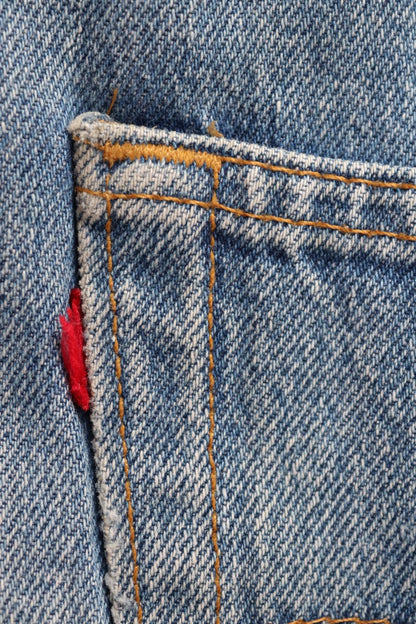 Vintage 1990s Levis 501 denim jeans - made in UK - small e red tab - 32” x 32”