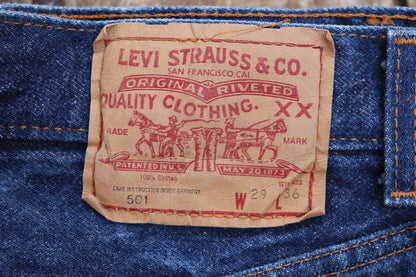 Vintage 1980s Levis 501 denim jeans - made in UK - small e red tab - 28” x 33”