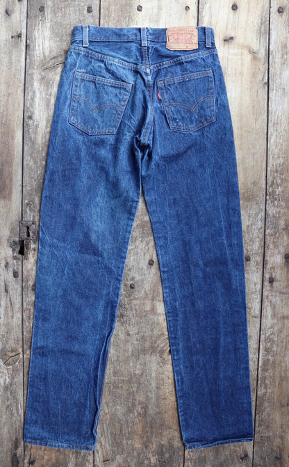 Vintage 1980s Levis 501 denim jeans - made in UK - small e red tab - 28” x 33”