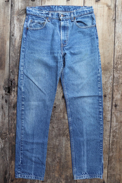 Vintage 1980s Levis 505 denim jeans - made in USA - small e red tab - 30” x 31”