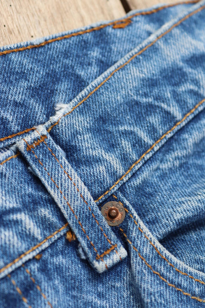 Vintage 1980s Levis 505 denim jeans - made in USA - small e red tab - 30” x 31”