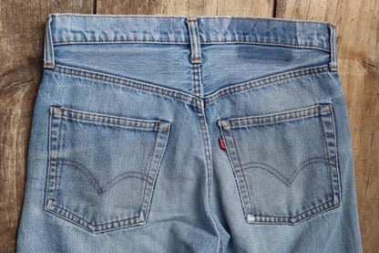 Vintage 1980s Levis 505 denim jeans - made in USA - small e red tab - 30” x 31”