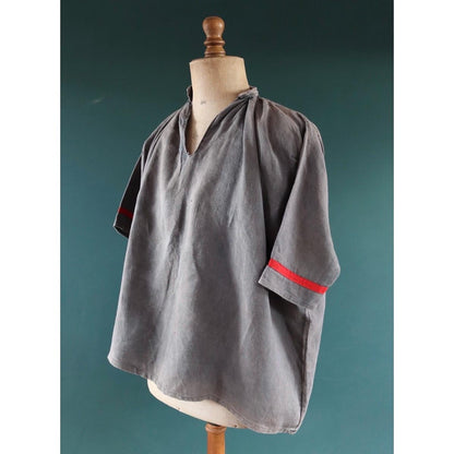 Vintage 1930s French workwear shirt - linen smock - 56” chest