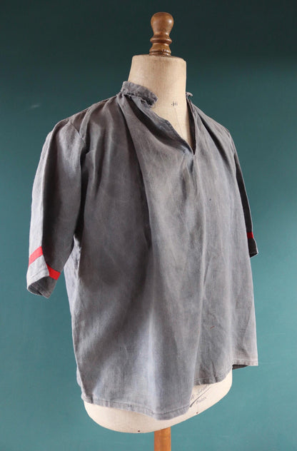 Vintage 1930s French workwear shirt - linen smock - 56” chest